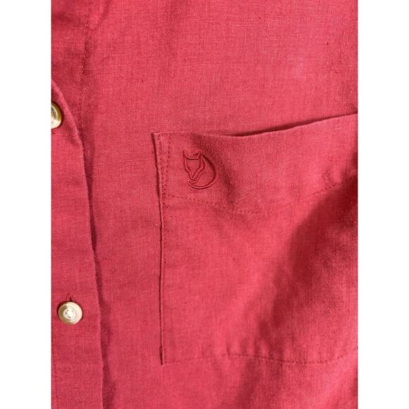 Fjall Raven Shirt Womens Size Small Maroon Comfort Fit Short Sleeve Button Up - Picture 8 of 10